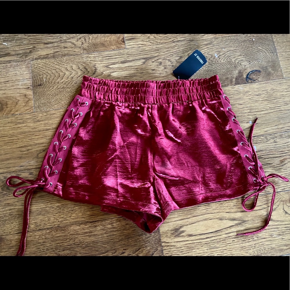 Satin Silky Lace-Up Shorts